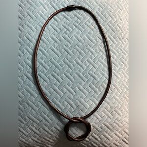 Elegant Brown Leather Necklace Original Designer